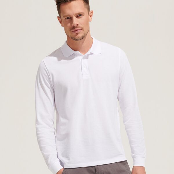 SOL'S Unisex Prime Long Sleeve Piqué Polo Shirt Thumbnail