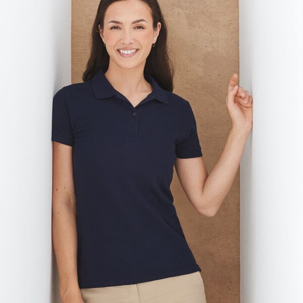 Women's micro-fine piqué polo shirt Thumbnail